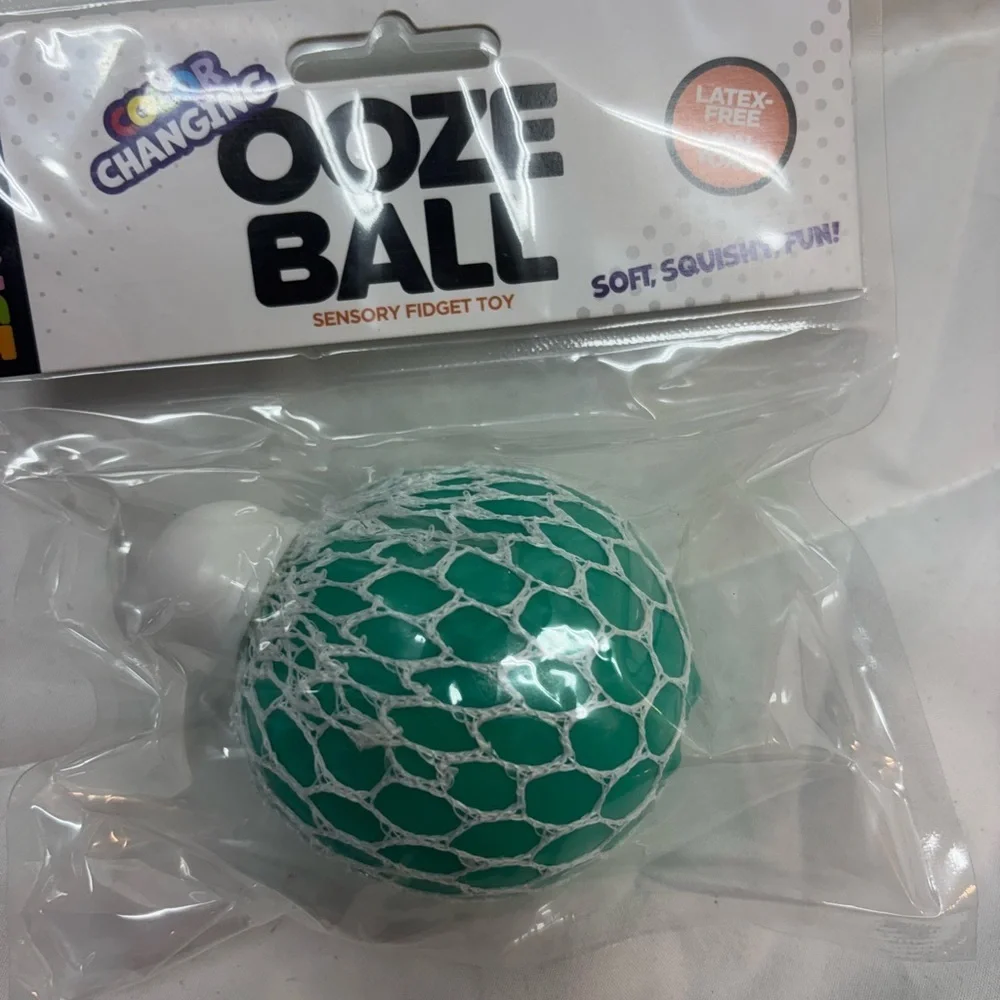 NWT Color Changing Ooze Ball Sensory Fidget Toy- Toy Planet teal and green